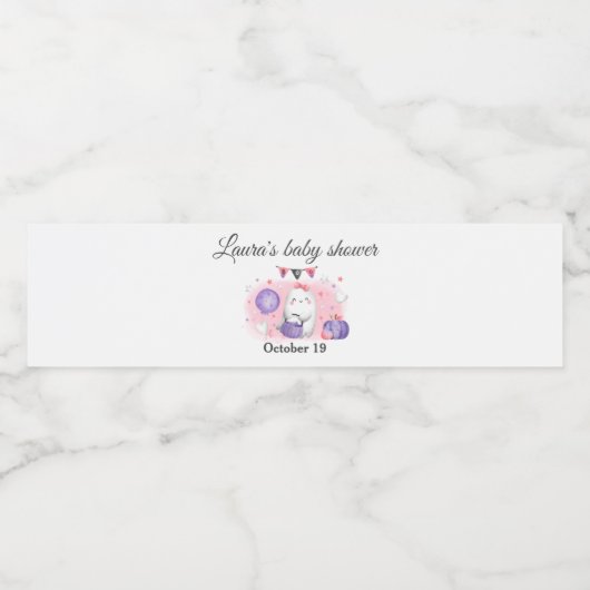 Halloween Baby shower Girl Water Fles Etiket (Enkel label)