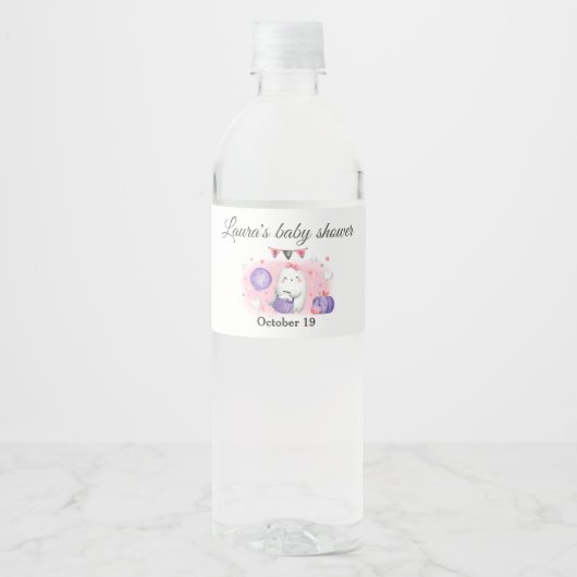 Halloween Baby shower Girl Water Fles Etiket (Voorkant)