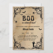 Halloween Baby shower  Gothic Little Boo Kaart (Voorkant)