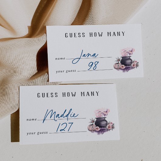 Halloween Baby Shower Guessing Game Card Informatiekaartje