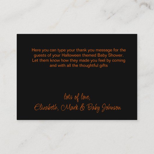 Halloween Baby shower Haunted House Dank u Informatiekaartje (Achterkant)