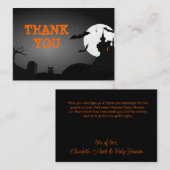 Halloween Baby shower Haunted House Dank u Informatiekaartje (Voorkant / Achterkant)