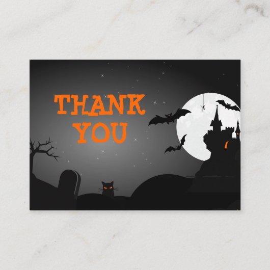 Halloween Baby shower Haunted House Dank u Informatiekaartje (Voorkant)