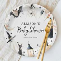 Halloween Baby Shower Heks Papieren Bord