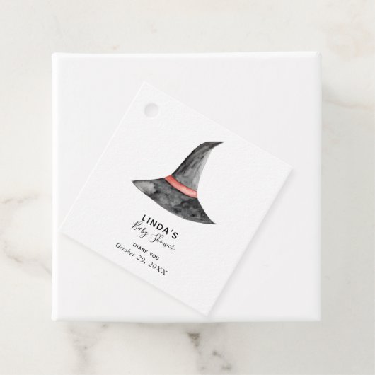 Halloween Baby shower heks pet simpele elegant Bedankjes Labels (In situ)