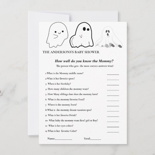 Halloween Baby shower Hoe goed je mama kent Kaart (Voorkant)