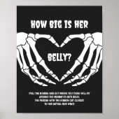 Halloween Baby Shower Hoe Groot Is Haar Buik Bord Poster (Voorkant)