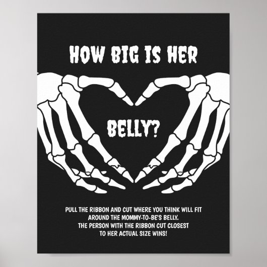 Halloween Baby Shower Hoe Groot Is Haar Buik Bord Poster (Voorkant)