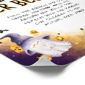 Halloween Baby shower Hoe groot is haar buikspel Poster (Hoek)