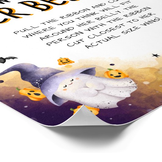 Halloween Baby shower Hoe groot is haar buikspel Poster (Hoek)