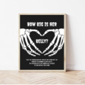 Halloween Baby shower Hoe groot is haar buikteken Poster