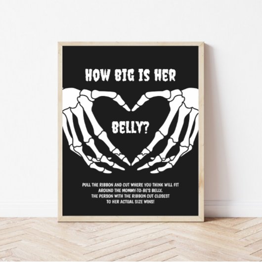 Halloween Baby shower Hoe groot is haar buikteken Poster