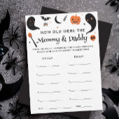 Halloween Baby shower Hoe oud waren ze spel Kaart