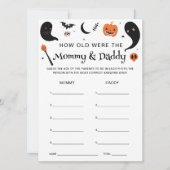 Halloween Baby shower Hoe oud waren ze spel Kaart (Voorkant)
