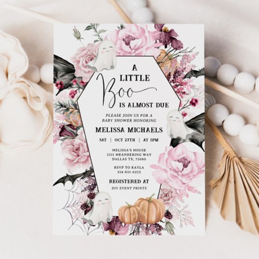 HALLOWEEN Baby shower Invitation, A Little Boo Kaart