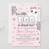 Halloween Baby shower Invitation Cute Ghost Girl Kaart (Voorkant)