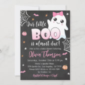 Halloween Baby shower Invitation Cute Ghost Girl Kaart (Voorkant)