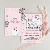 Halloween Baby shower Invitation Cute Ghost Girl Kaart