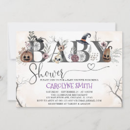 Halloween Baby shower Invitation Sjabloon Kaart