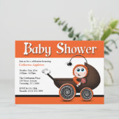 Halloween Baby Shower Invitations Carriage Kaart (Staand voorkant)
