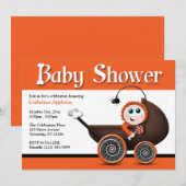 Halloween Baby Shower Invitations Carriage Kaart (Voorkant / Achterkant)