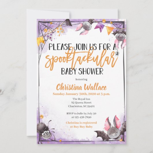 Halloween Baby Shower Invitations Kaart (Voorkant)