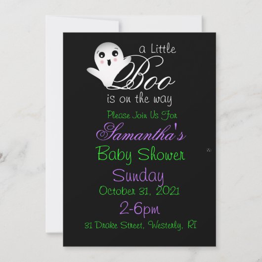 Halloween Baby shower Invites Kaart (Voorkant)