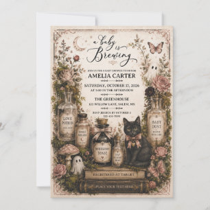 Halloween Baby Shower is Brewing Vintage Meisje Ro Kaart