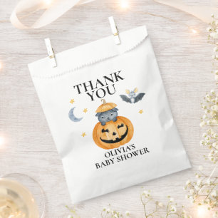 Halloween Baby shower Jack-O-Lantern Pumpkin Bedankzakje