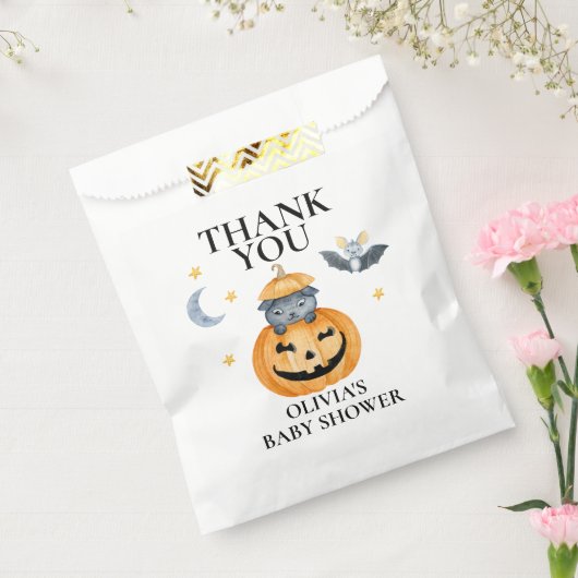 Halloween Baby shower Jack-O-Lantern Pumpkin Bedankzakje (Gezegeld)