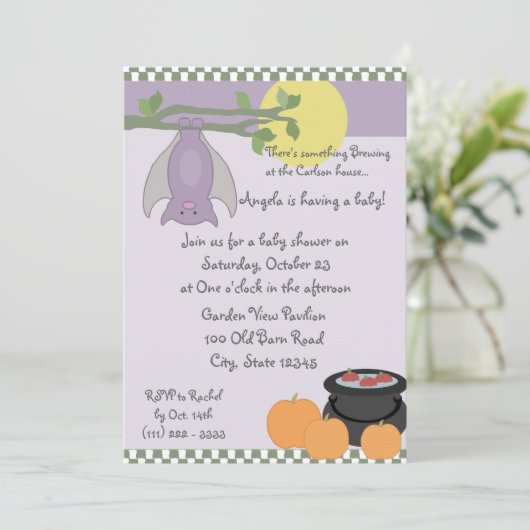 Halloween Baby shower Kaart (Staand voorkant)