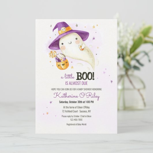 Halloween Baby shower  Kaart (Staand voorkant)