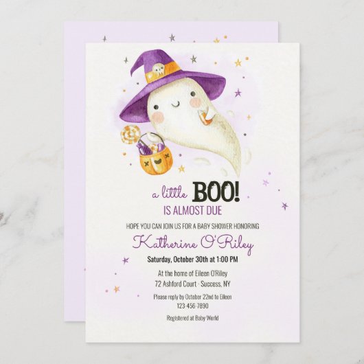 Halloween Baby shower Kaart (Voorkant / Achterkant)