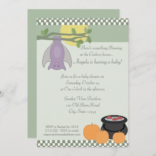 Halloween Baby shower Kaart (Voorkant / Achterkant)