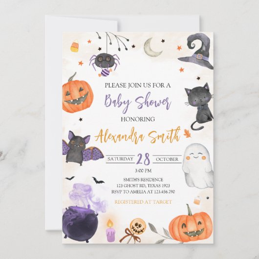 Halloween Baby shower Kaart (Voorkant)