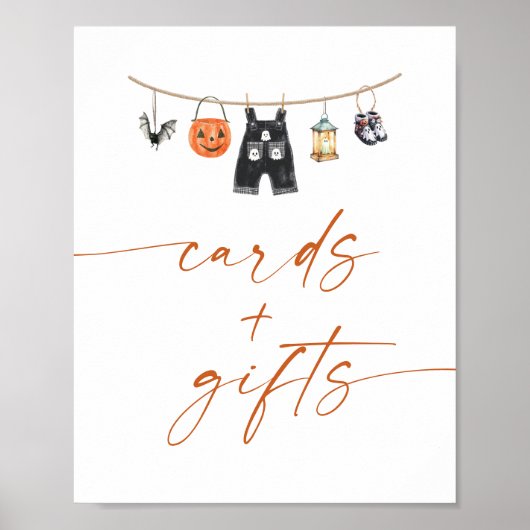 Halloween Baby shower Kaarten en geschenken teken Poster (Voorkant)