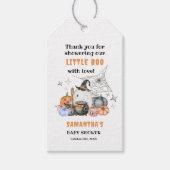 Halloween Baby shower kleine boo pompoen dank u Cadeaulabel (Voorkant)