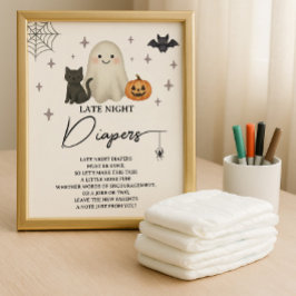 Halloween Baby shower Late Night Luiers Budget Flyer