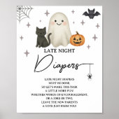 Halloween Baby shower Late Night Luiers Poster (Voorkant)