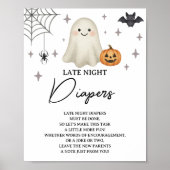 Halloween Baby shower Late Night Luiers Poster (Voorkant)