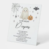 Halloween Baby shower Late Night Luiers Reclamebord Met Voetstuk (Voorkant)