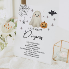 Halloween Baby shower Late Night Luiers Reclamebord Met Voetstuk