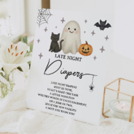 Halloween Baby shower Late Night Luiers Reclamebord Met Voetstuk