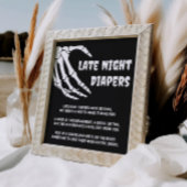 Halloween Baby shower Late Night Luiers Spel Teken Poster