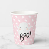 Halloween Baby shower Leuke Ghost Roze Papieren Bekers (Voorkant)
