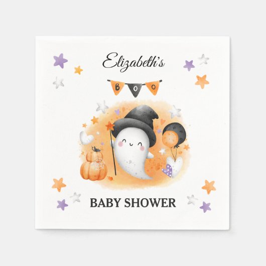 Halloween Baby shower Leuke Spook Papier Servetten (Voorkant)