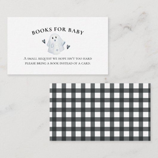 Halloween Baby shower Little Boo Books for baby Informatiekaartje (Voorkant / Achterkant)