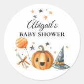Halloween Baby shower Little Boo is Due Sticker (Voorkant)