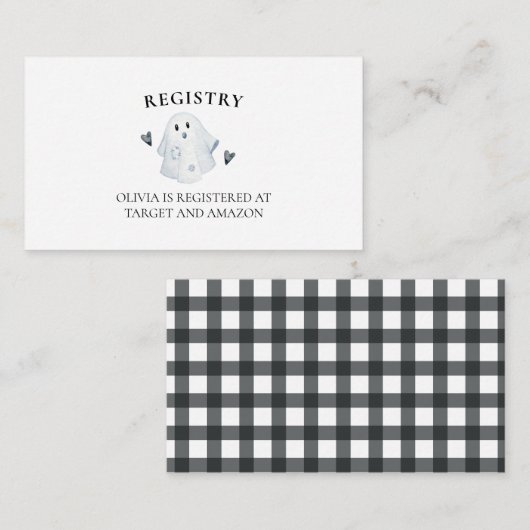 Halloween Baby shower Little Boo Registry Informatiekaartje (Voorkant / Achterkant)