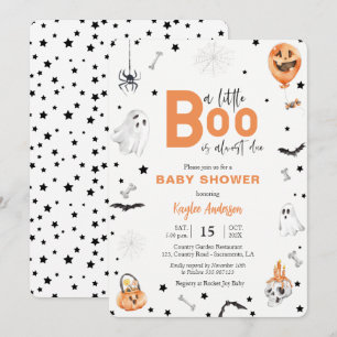 Halloween Baby shower Little Boo-uitnodiging Kaart